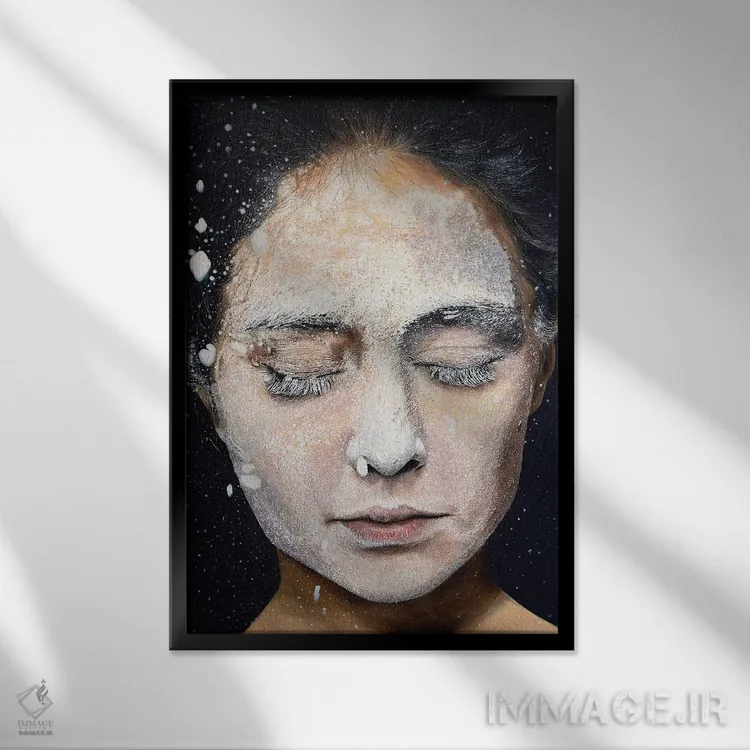 تابلو دکوراتیو آرد شماره ۲ اثر کرستنی - نمای قابدار مشکی