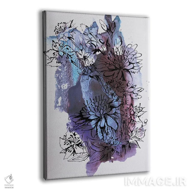 تابلو انتزاعی گل ها اثر کاترینا بورتسووا - نمای پرسپکتیو محصول