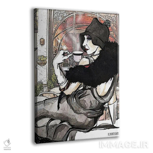 تابلو دکوراتیو فنجان قهوه اثر کاترینا بورتسووا - نمای پرسپکتیو محصول