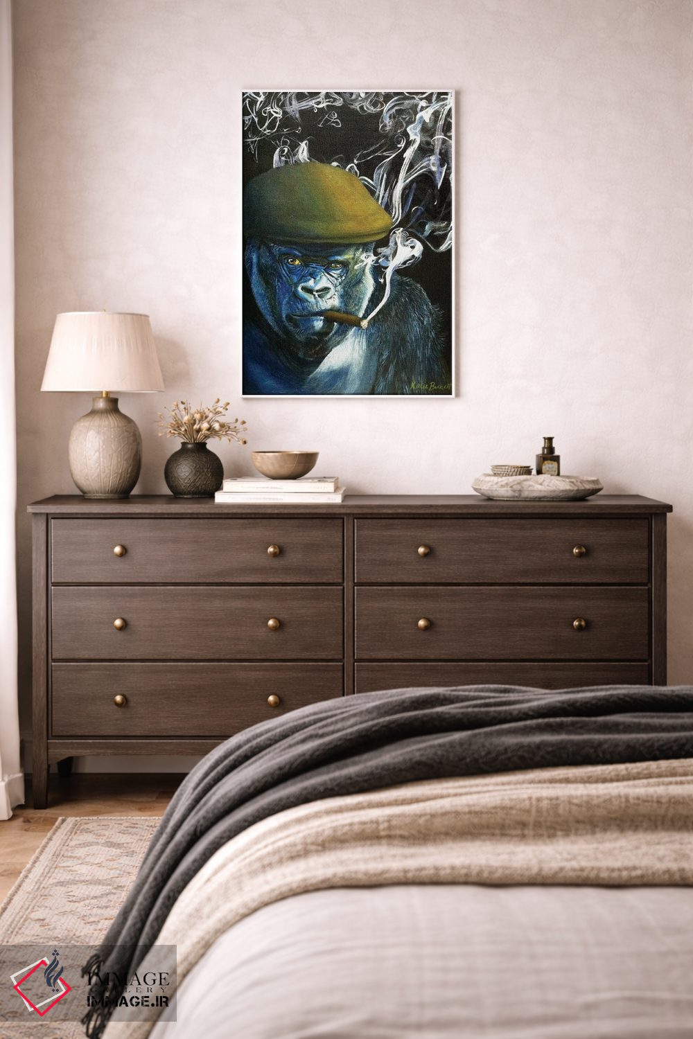 تابلو دکوراتیو سیلوربک سیگار می کشد اثر کاترین الکسه - D1W