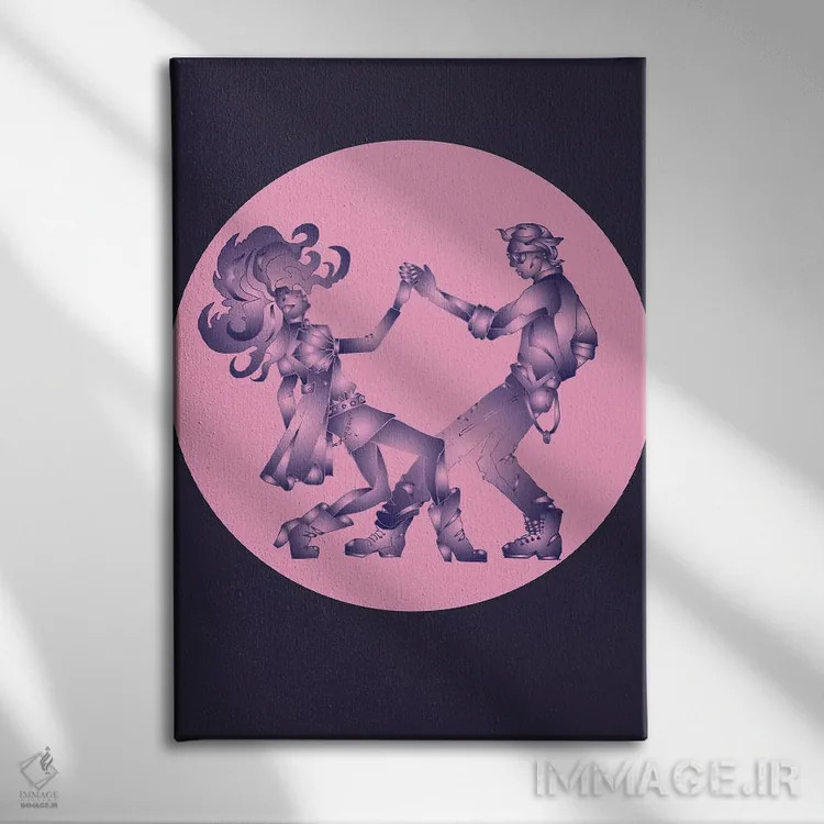 تابلو دکوراتیو دو نفر یکی شده اثر کاترینا بورتسووا - نمای روبهرو روی دیوار