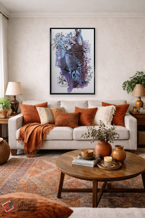 تابلو انتزاعی گل ها اثر کاترینا بورتسووا - D2B