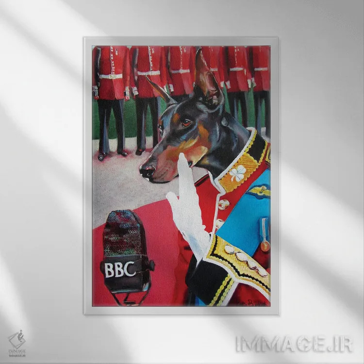 تابلو دکوراتیو سخنرانی بی بی سی اثر کاترین الکسه - نمای قابدار سفید