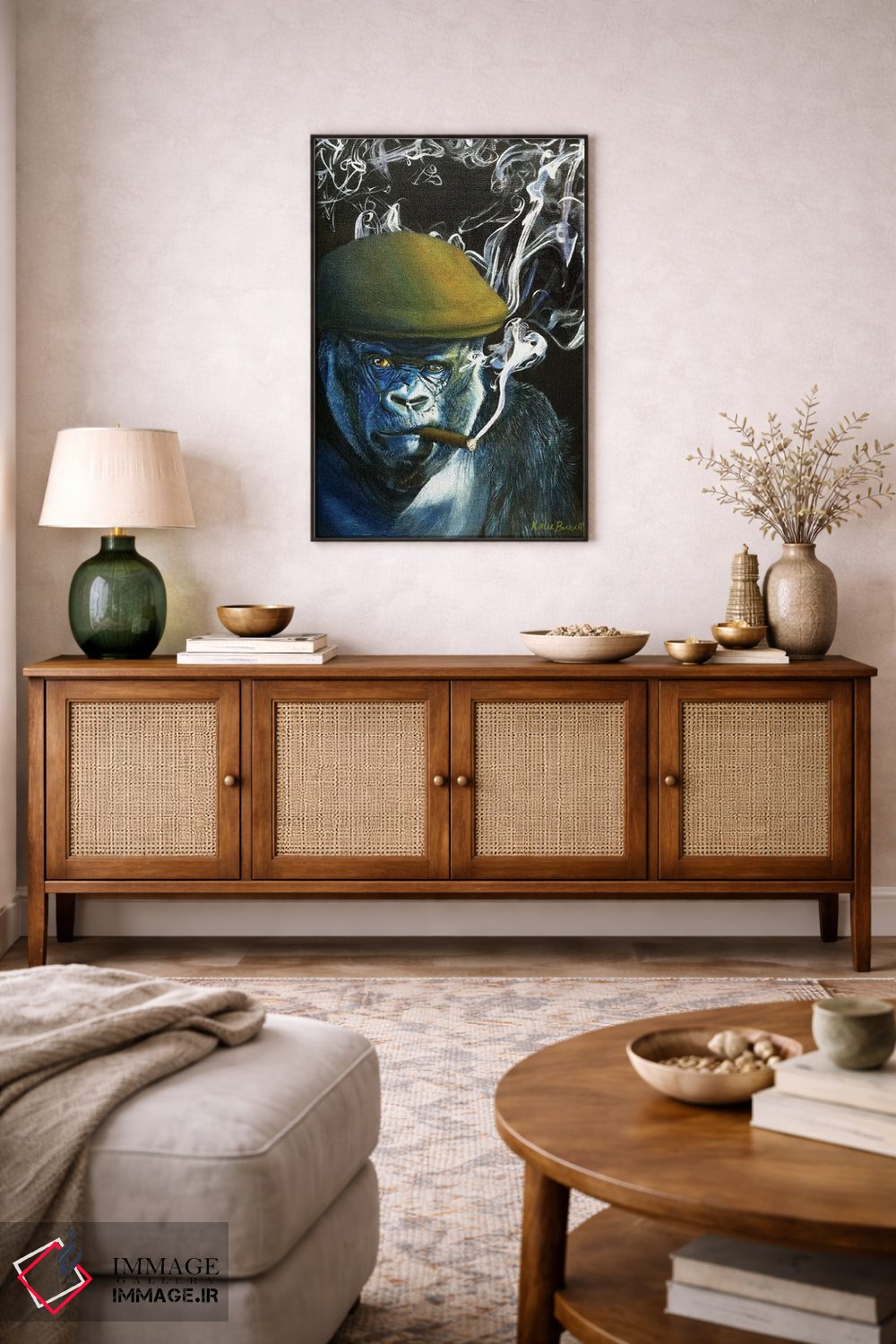 تابلو دکوراتیو سیلوربک سیگار می کشد اثر کاترین الکسه - D4B