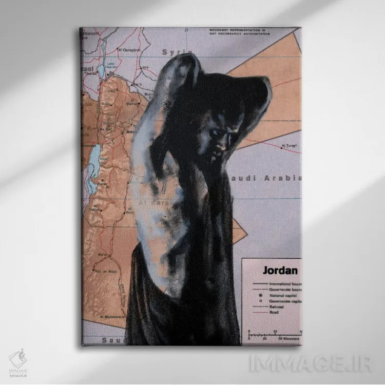 تابلو دکوراتیو جردن ۲ اثر کاترینا بورتسووا - نمای روبهرو روی دیوار