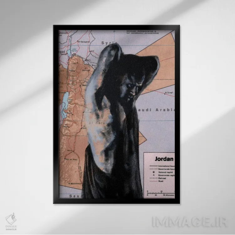 تابلو دکوراتیو جردن ۲ اثر کاترینا بورتسووا - نمای قابدار مشکی