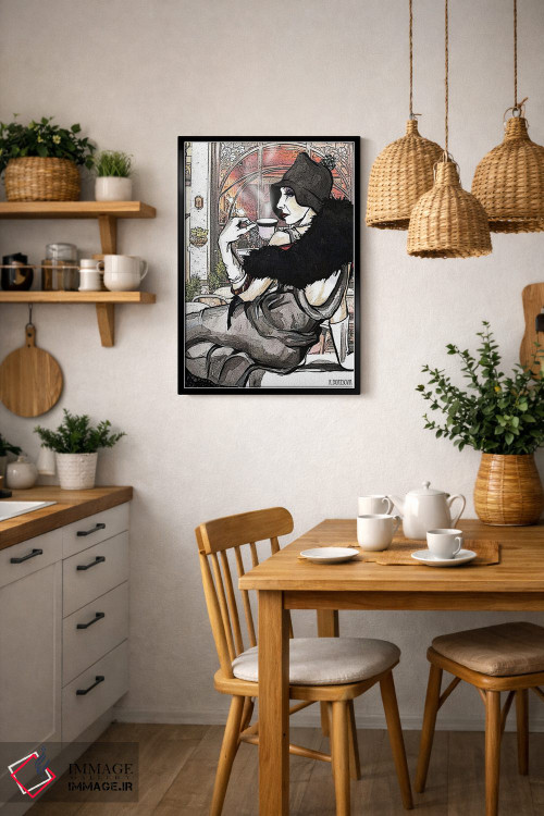 تابلو دکوراتیو فنجان قهوه اثر کاترینا بورتسووا - D6B