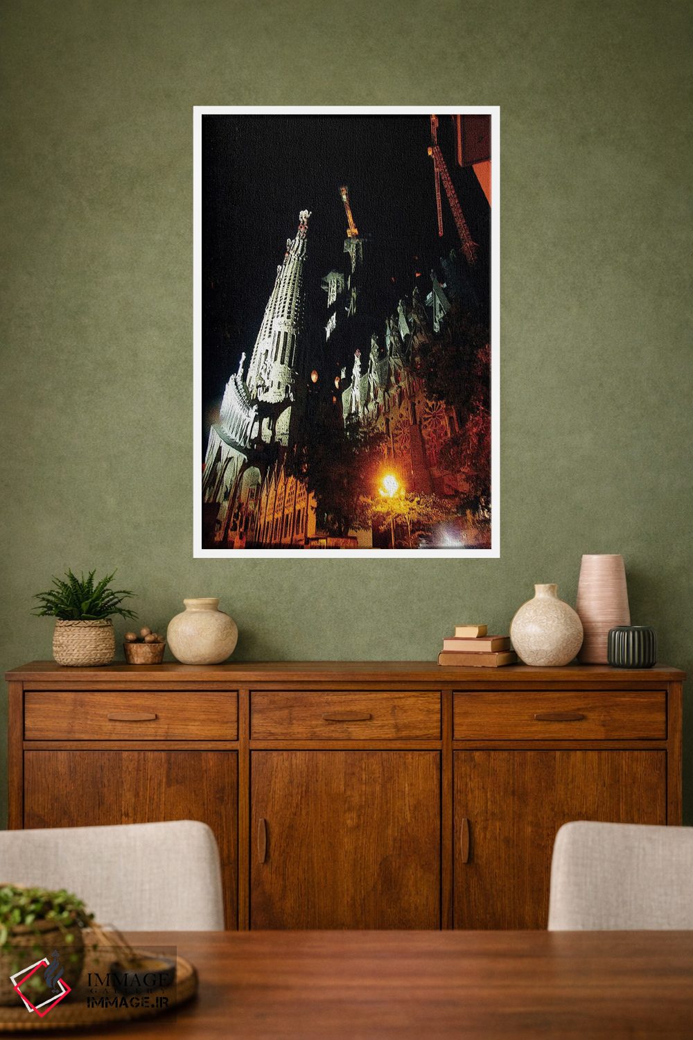 تابلو دکوراتیو بارسلون در شب اثر کاترینا بورتسووا - D1W