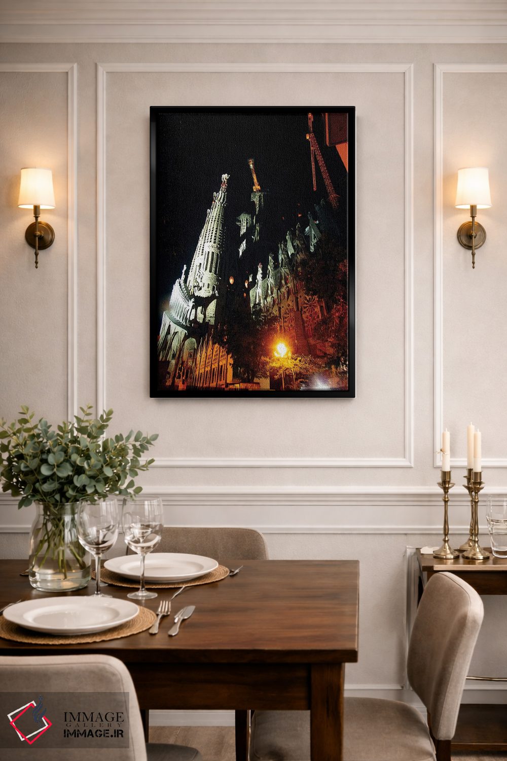 تابلو دکوراتیو بارسلون در شب اثر کاترینا بورتسووا - D2B