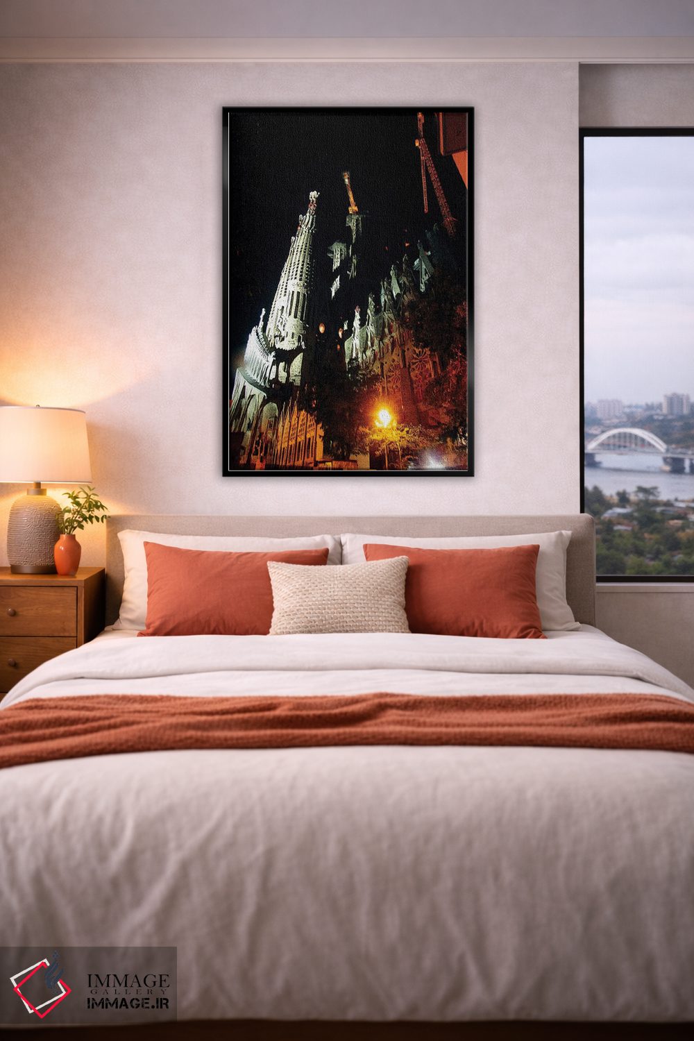 تابلو دکوراتیو بارسلون در شب اثر کاترینا بورتسووا - D5B