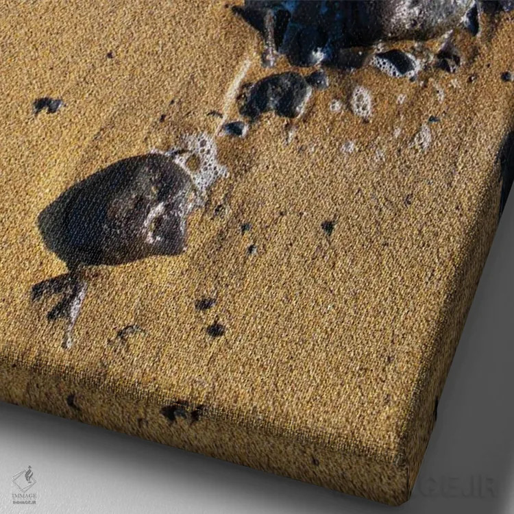 تابلو دکوراتیو آب و شن اثر کاترینا بورتسووا - نمای نزدیک بافت بوم