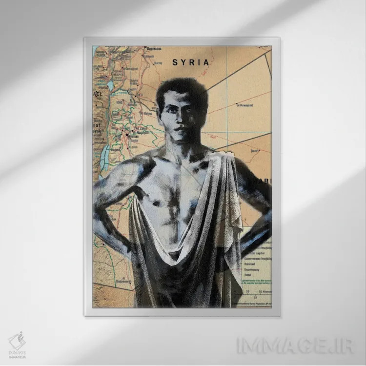 تابلو دکوراتیو جردن ۴ اثر کاترینا بورتسووا - نمای قابدار سفید