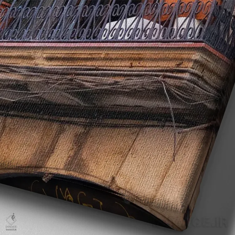 تابلو دکوراتیو بالکن بارسلون اثر کاترینا بورتسووا - نمای نزدیک بافت بوم