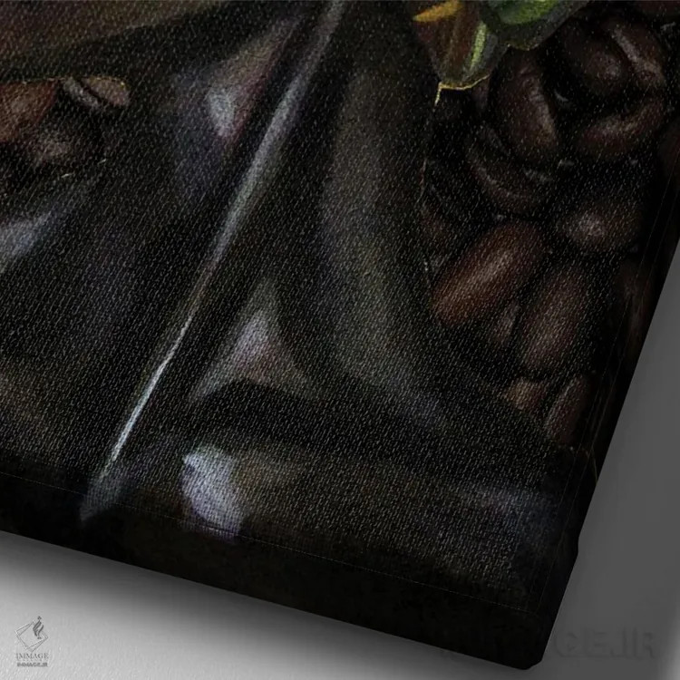 تابلو دکوراتیو ملکه قهوه اثر کاترینا بورتسووا - نمای نزدیک بافت بوم