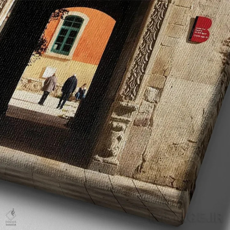 تابلو دکوراتیو تاریخ بارسلون اثر کاترینا بورتسووا - نمای نزدیک بافت بوم