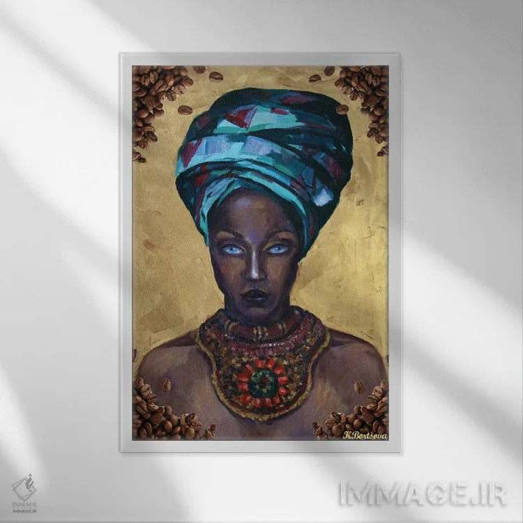 تابلو دکوراتیو عطر قهوه اثر کاترینا بورتسووا - نمای قابدار سفید