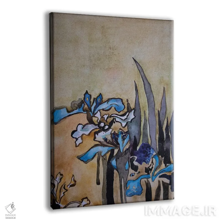 تابلو انتزاعی زنبق ها اثر کاترینا بورتسووا - نمای پرسپکتیو محصول