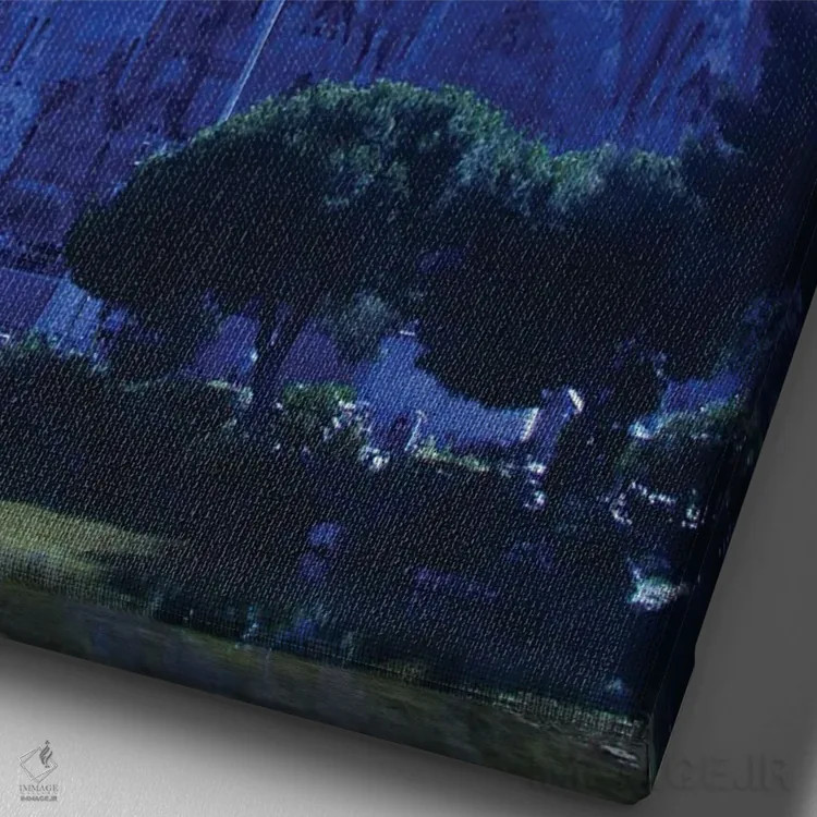 تابلو دکوراتیو ساگرادا بارسلونا اثر کاترینا بورتسووا - نمای نزدیک بافت بوم