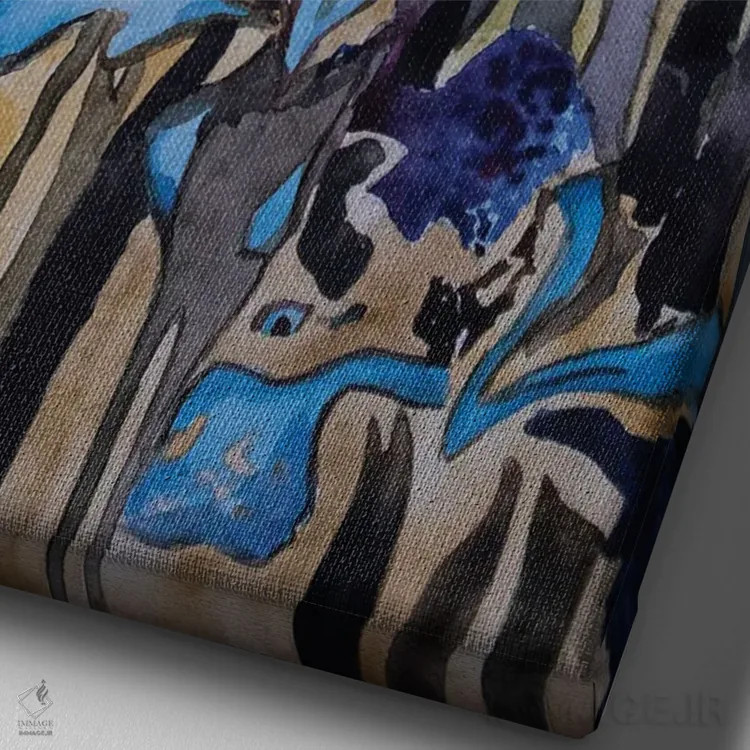 تابلو انتزاعی زنبق ها اثر کاترینا بورتسووا - نمای نزدیک بافت بوم
