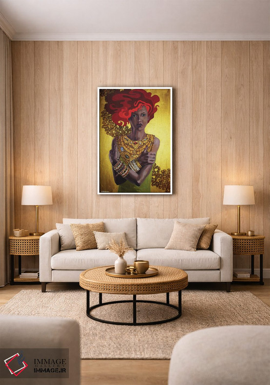 تابلو دکوراتیو قهوه طلایی اثر کاترینا بورتسووا - D1W