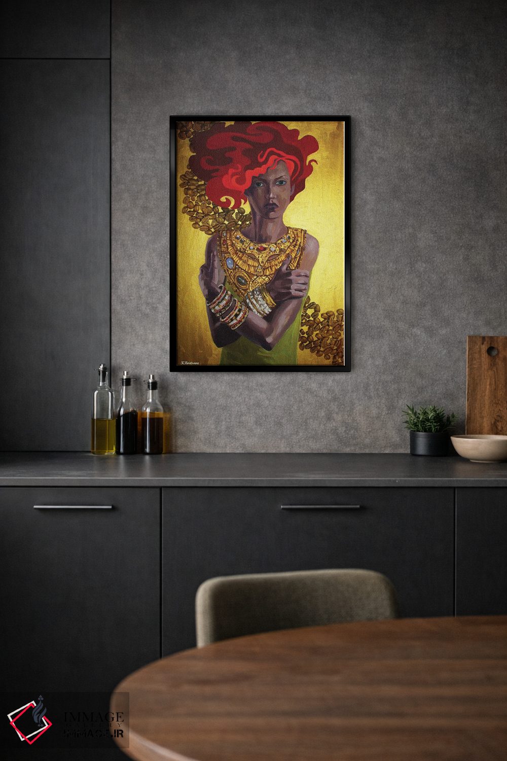 تابلو دکوراتیو قهوه طلایی اثر کاترینا بورتسووا - D2B