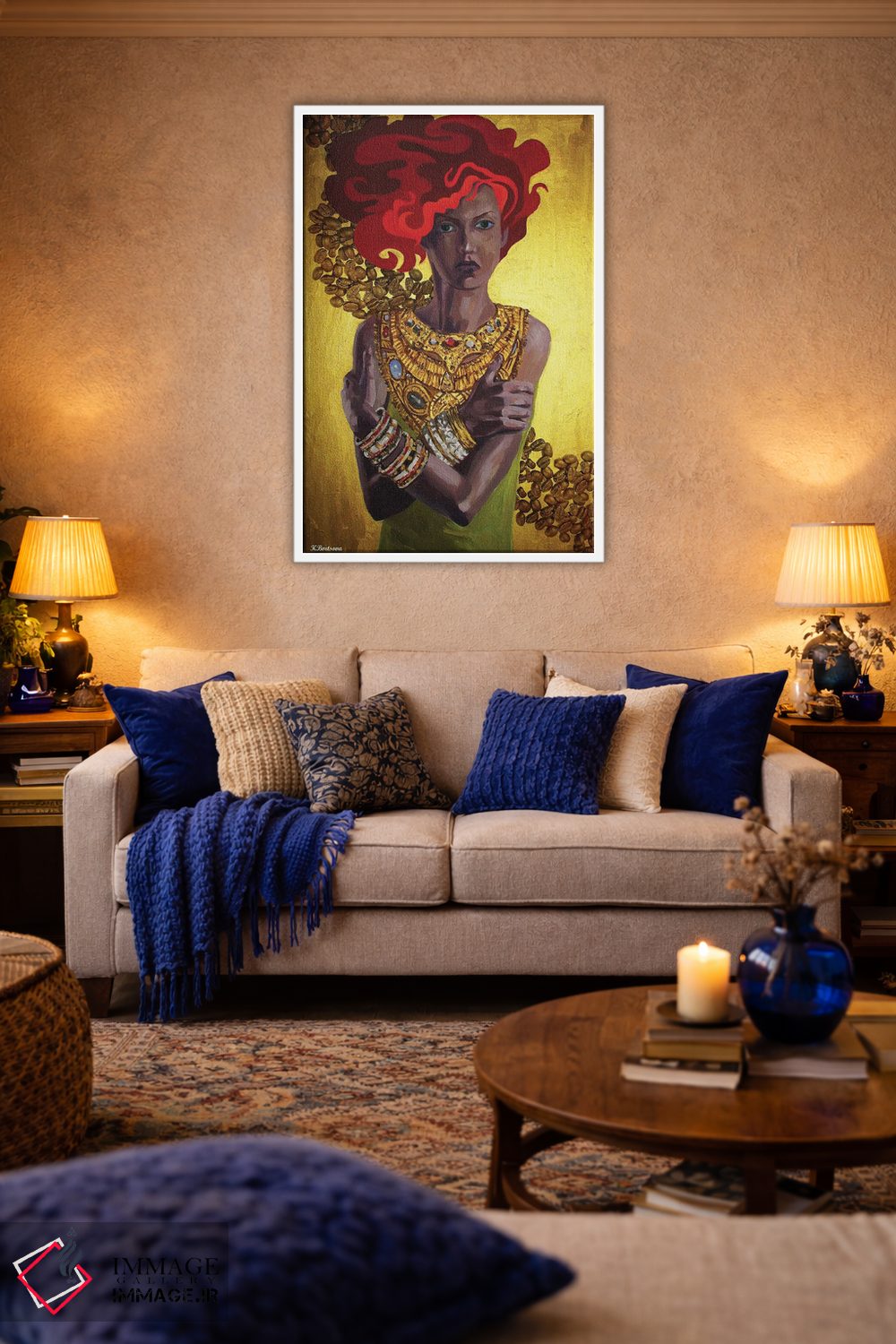 تابلو دکوراتیو قهوه طلایی اثر کاترینا بورتسووا - D3W