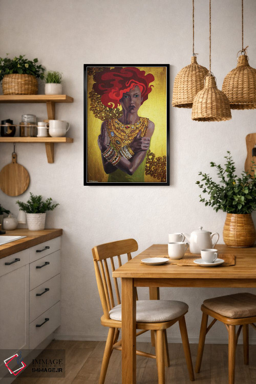 تابلو دکوراتیو قهوه طلایی اثر کاترینا بورتسووا - D5B