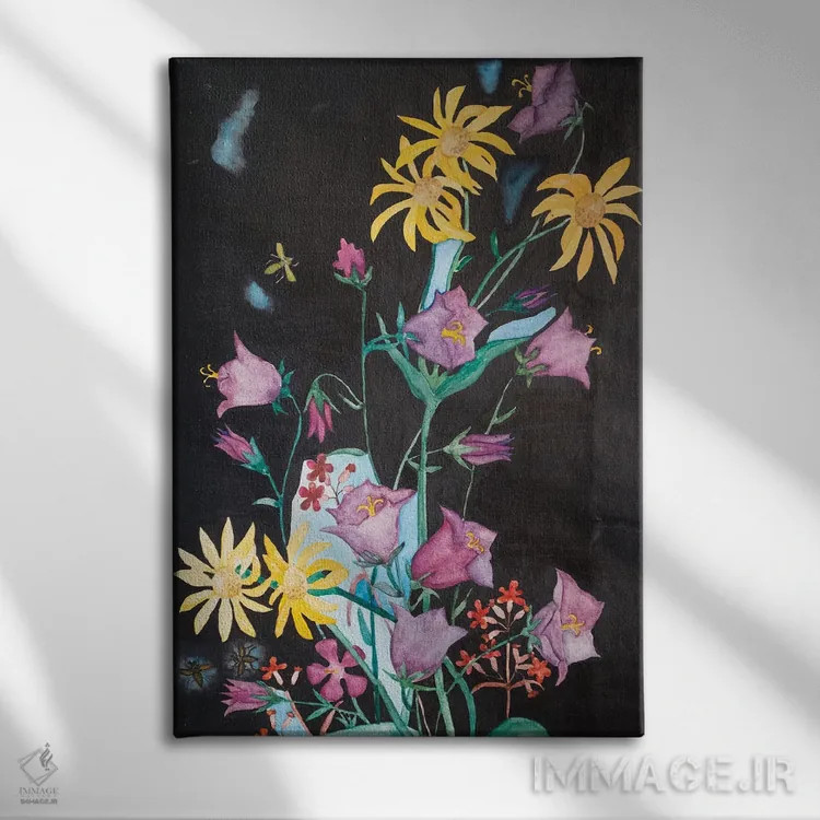 تابلو دکوراتیو گل های زیبای باغ اثر کاترینا بورتسووا - نمای روبهرو روی دیوار