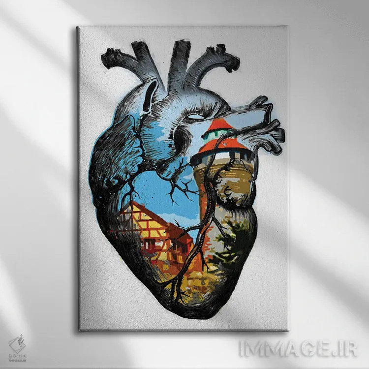 تابلو دکوراتیو در قلب من اثر کاترینا بورتسووا - نمای روبهرو روی دیوار