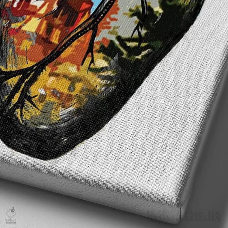 تابلو دکوراتیو در قلب من اثر کاترینا بورتسووا - نمای نزدیک بافت بوم