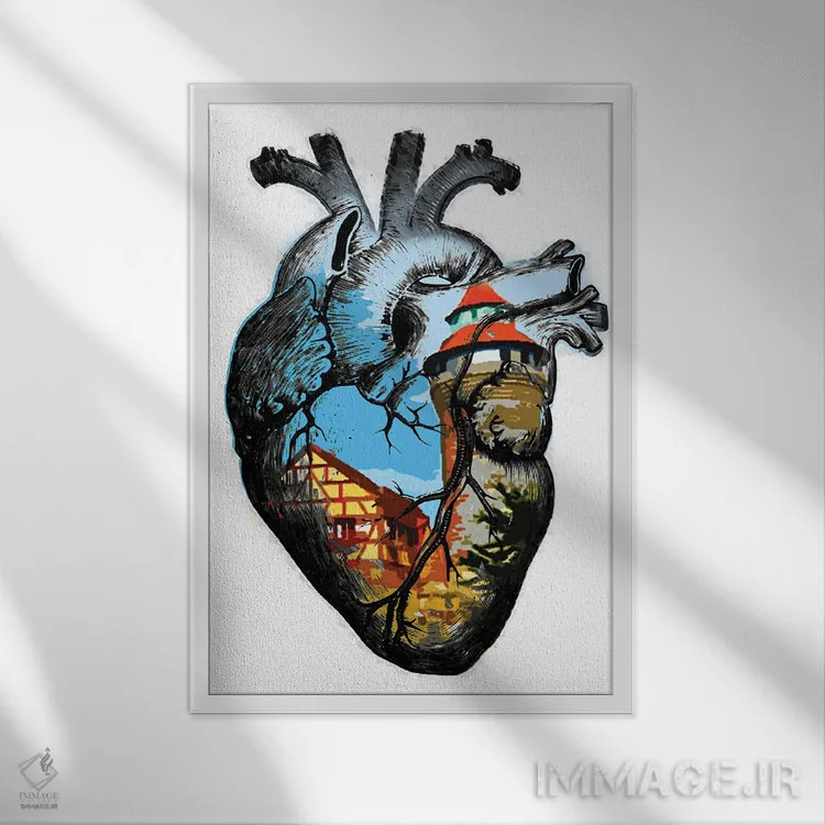 تابلو دکوراتیو در قلب من اثر کاترینا بورتسووا - نمای قابدار سفید