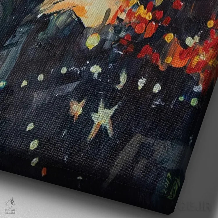 تابلو دکوراتیو کریسمس در لندن اثر کاترینا بورتسووا - نمای نزدیک بافت بوم