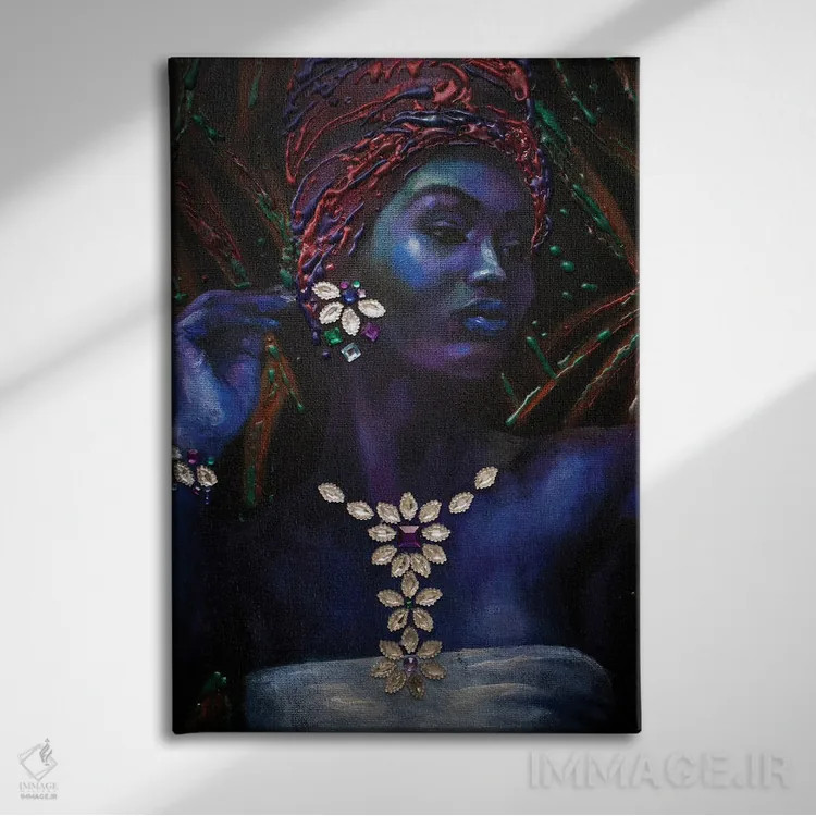 تابلو دکوراتیو ملکه استوایی اثر کاترینا بورتسووا - نمای روبهرو روی دیوار