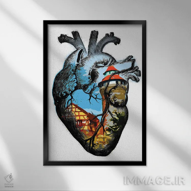 تابلو دکوراتیو در قلب من اثر کاترینا بورتسووا - نمای قابدار مشکی