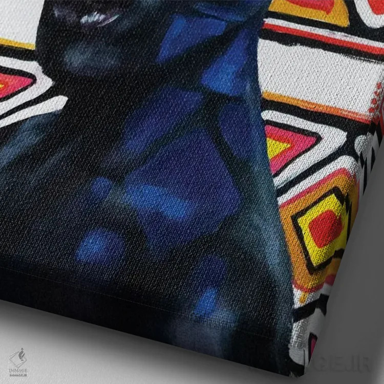 تابلو دکوراتیو زیبایی آفریقا اثر کاترینا بورتسووا - نمای نزدیک بافت بوم