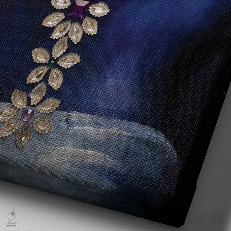 تابلو دکوراتیو ملکه استوایی اثر کاترینا بورتسووا - نمای نزدیک بافت بوم