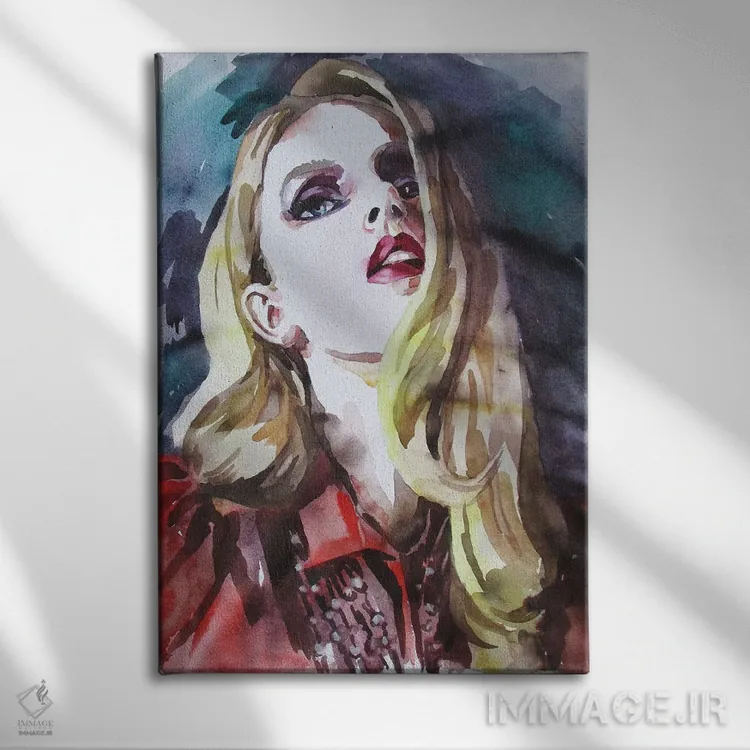 تابلو دکوراتیو دختر مد روز اثر کاترینا بورتسووا - نمای روبهرو روی دیوار