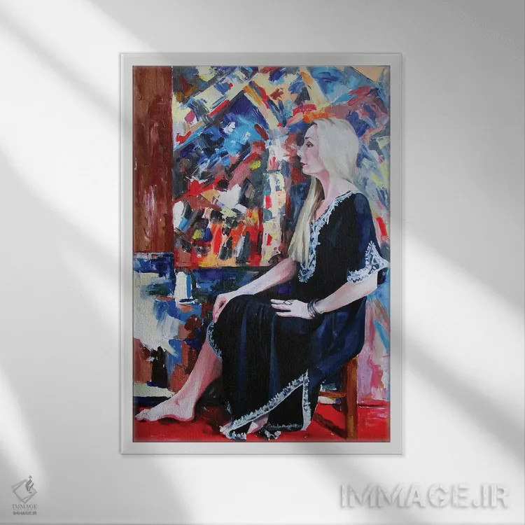 تابلو دکوراتیو پرتره هنرمند اثر کاترینا بورتسووا - نمای قابدار سفید