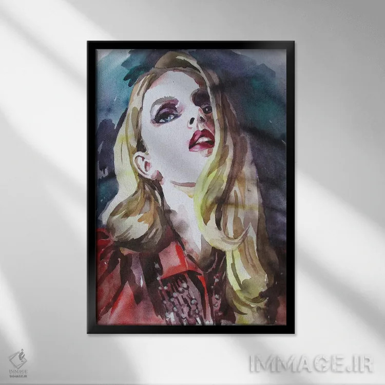 تابلو دکوراتیو دختر مد روز اثر کاترینا بورتسووا - نمای قابدار مشکی