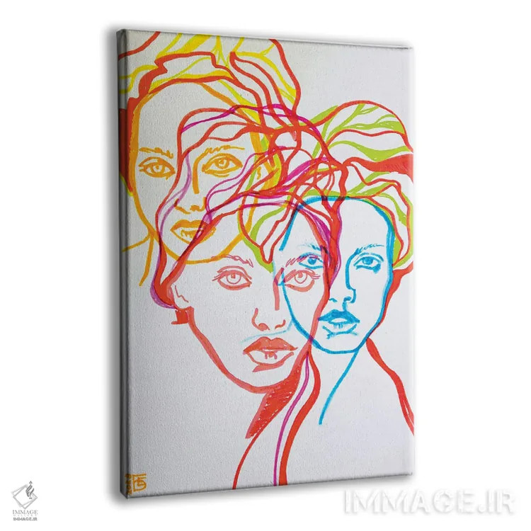 تابلو دکوراتیو پرتره دختران اثر کاترینا بورتسووا - نمای پرسپکتیو محصول