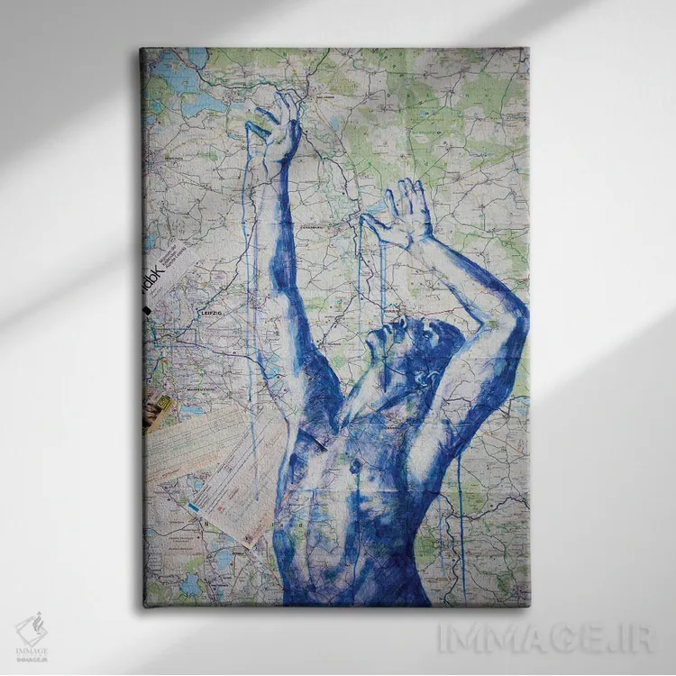 تابلو دکوراتیو به دام انداختن لایپزیگ اثر کاترینا بورتسووا - نمای روبهرو روی دیوار