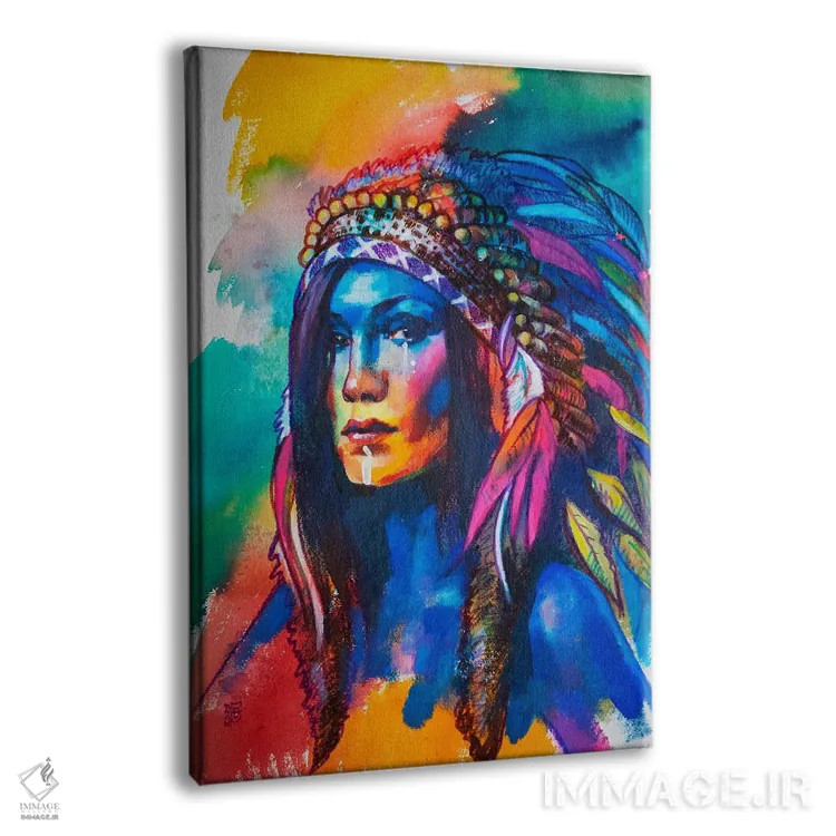 تابلو دکوراتیو دختر سرخ پوست اثر کاترینا بورتسووا - نمای پرسپکتیو محصول