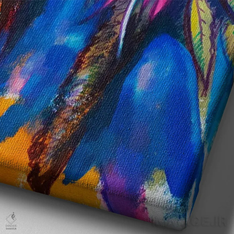 تابلو دکوراتیو دختر سرخ پوست اثر کاترینا بورتسووا - نمای نزدیک بافت بوم