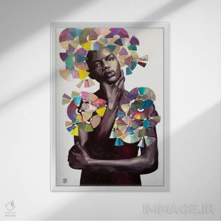 تابلو دکوراتیو موسیقی اثر کاترینا بورتسووا - نمای قابدار سفید