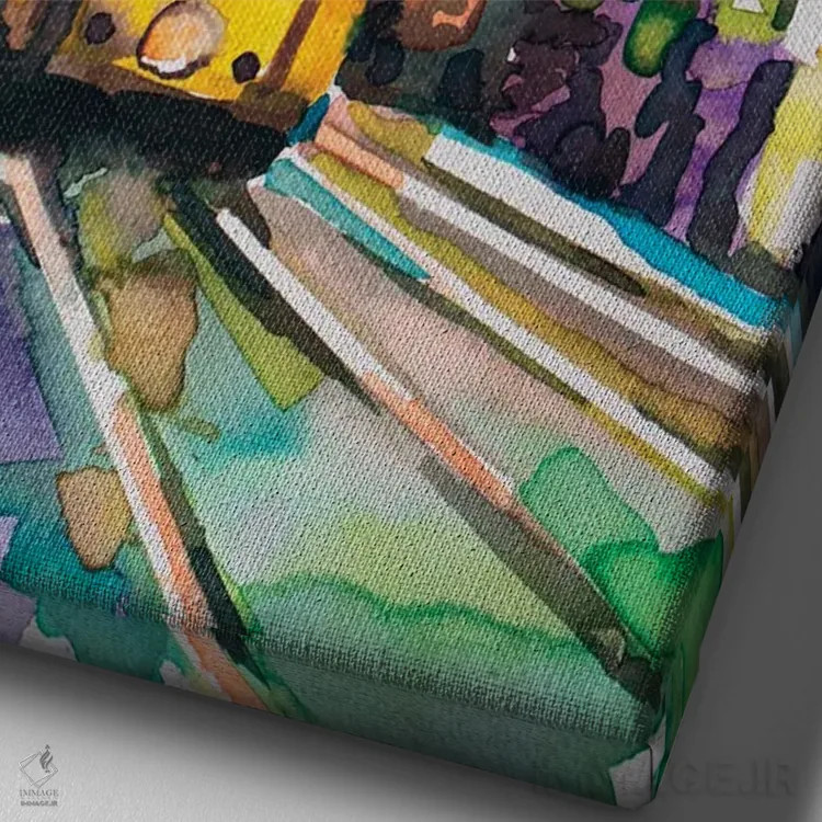 تابلو دکوراتیو کریسمس در میلان اثر کاترینا بورتسووا - نمای نزدیک بافت بوم