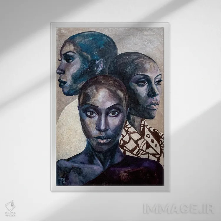 تابلو دکوراتیو زن شگفت انگیز اثر کاترینا بورتسووا - نمای قابدار سفید