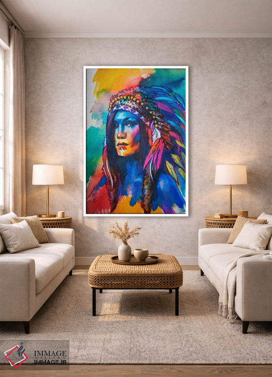 تابلو دکوراتیو دختر سرخ پوست اثر کاترینا بورتسووا - D1W