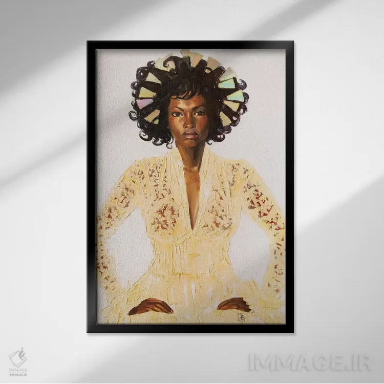 تابلو دکوراتیو ملکه برفی اثر کاترینا بورتسووا - نمای قابدار مشکی