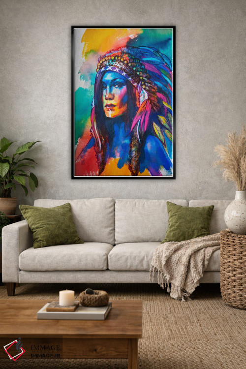 تابلو دکوراتیو دختر سرخ پوست اثر کاترینا بورتسووا - D2B