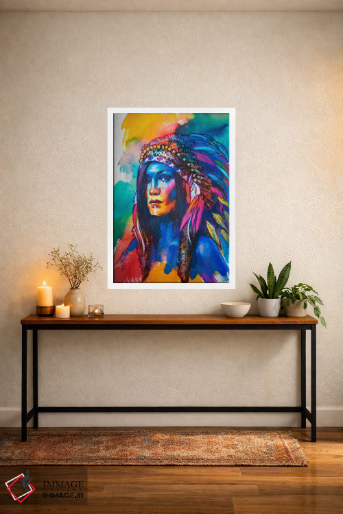 تابلو دکوراتیو دختر سرخ پوست اثر کاترینا بورتسووا - D3W